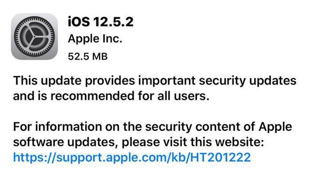 瑞丽苹果手机维修分享iOS12.5.2发布，建议所有老苹果用户安装 